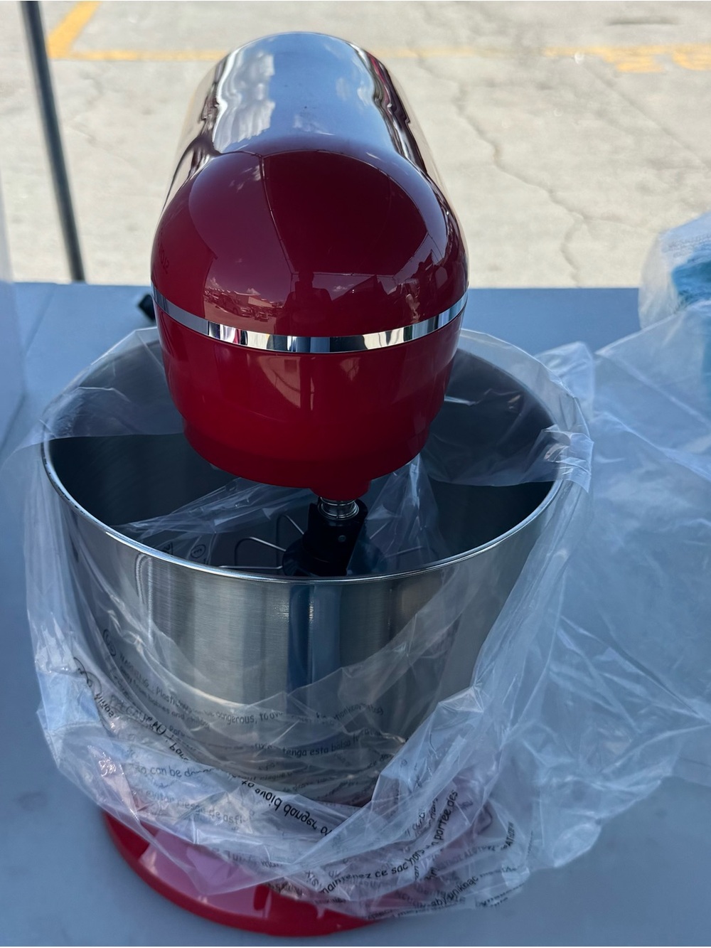 Ailessom Glossy Red Stand Mixer with Stainless Steel Bowl Electric mixer